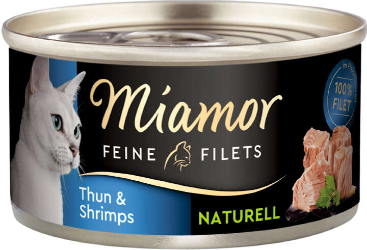 Miamor Katzen-Nassfutter Feine Filets naturelle Thunfisch+Shrimps